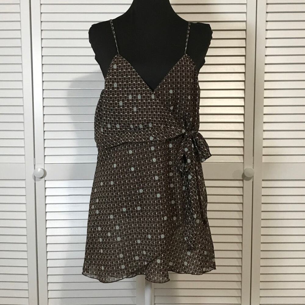 Simply Irresistible Black Goth Boho Geometric Faux Wrap Overlay Tunic Blouse XL